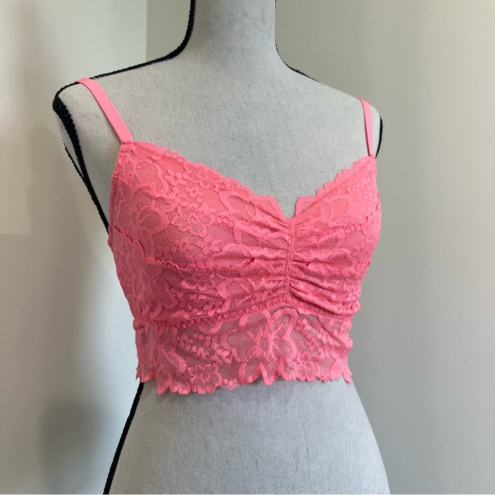 Barbie Pink Victoria's Secret Pink Lace Bralette, Barbie core, Y2K